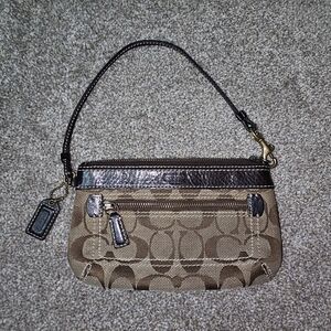 Coach Brown Signature Wristlet